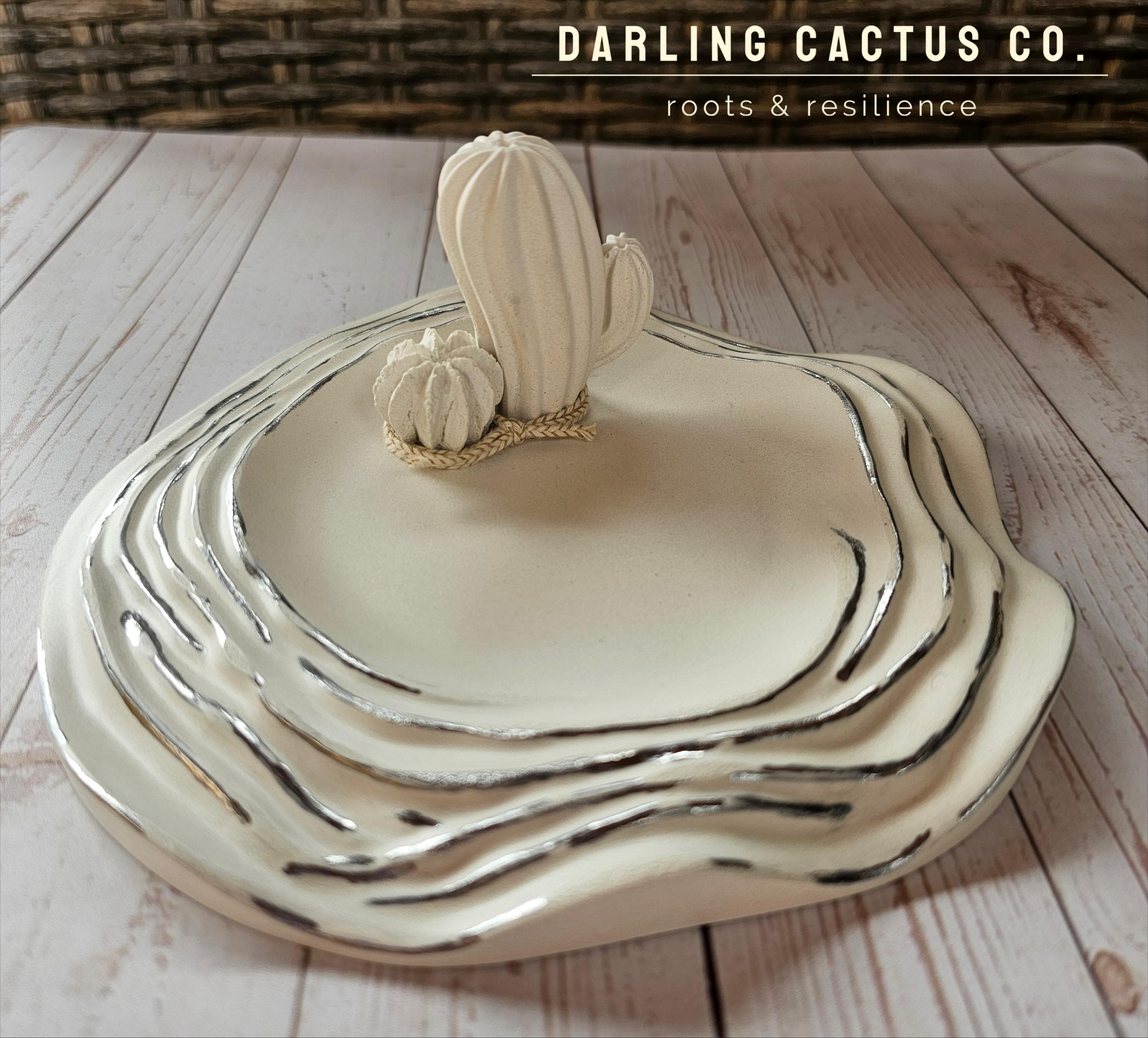 Cement Cactus Trinket Tray